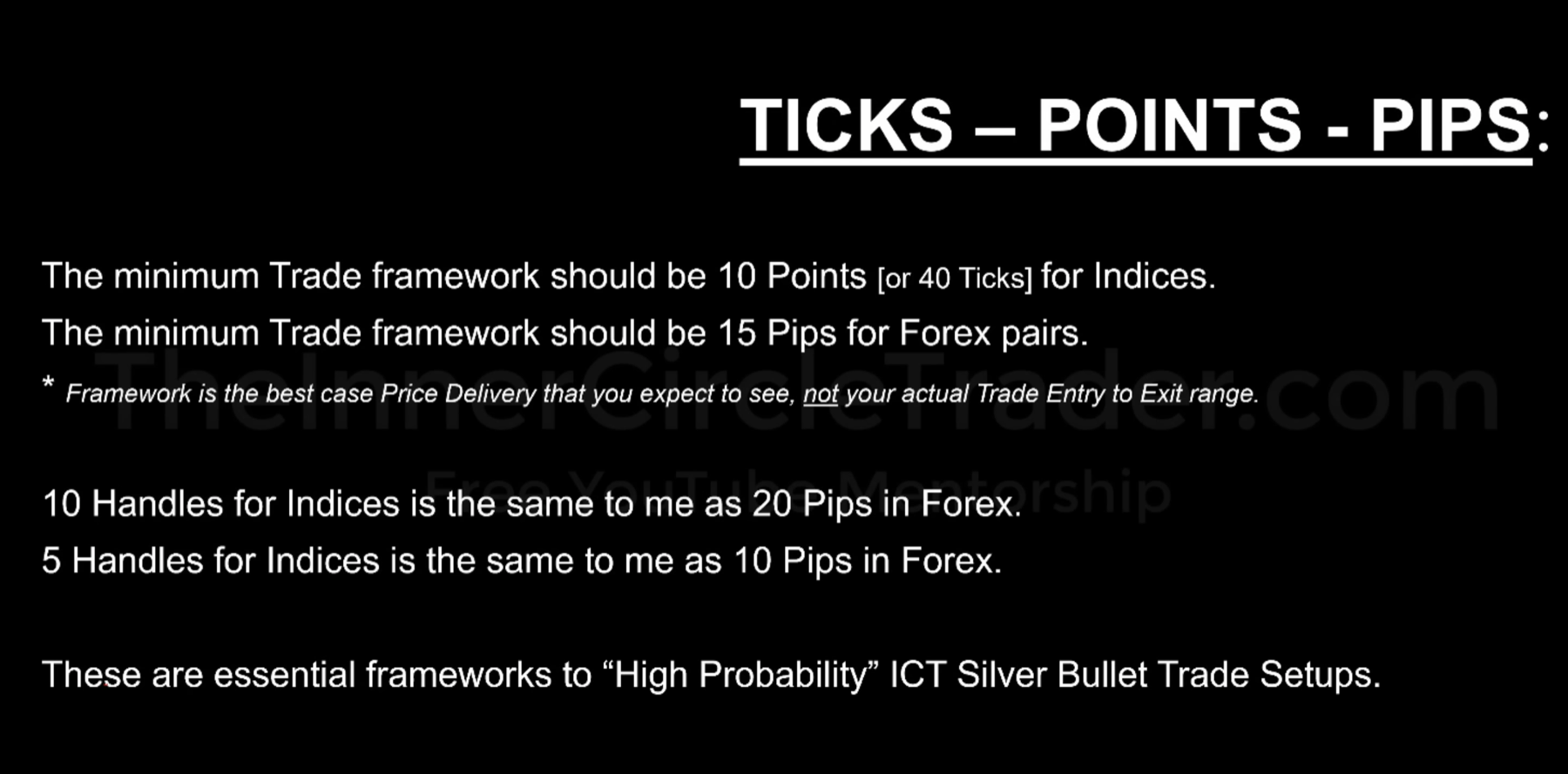 Silver Bullet minimum trade framework